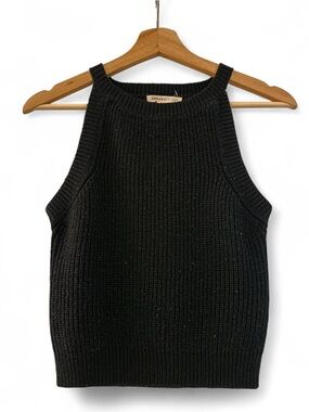 Urban Heritage Black Ribbed Knit Tank Top